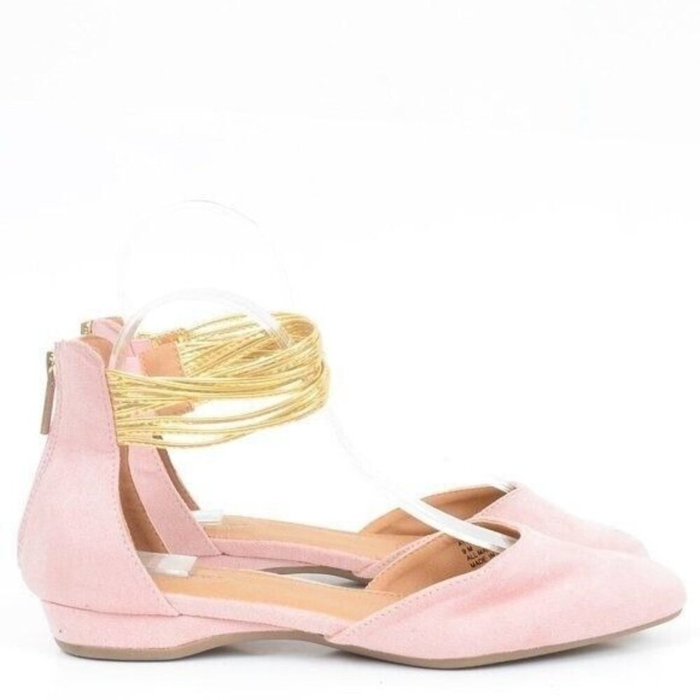 Comfortview Aylin Womens 9 Ballet Pink Gold Anklet Feminine Fairy Flats Shoes - Picture 4 of 7